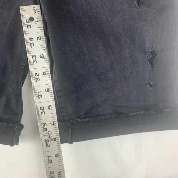 LuLaRoe women's size 28 Black Jean Shorts slimming denim Rolled Hems Bermuda - Picture 7 of 9